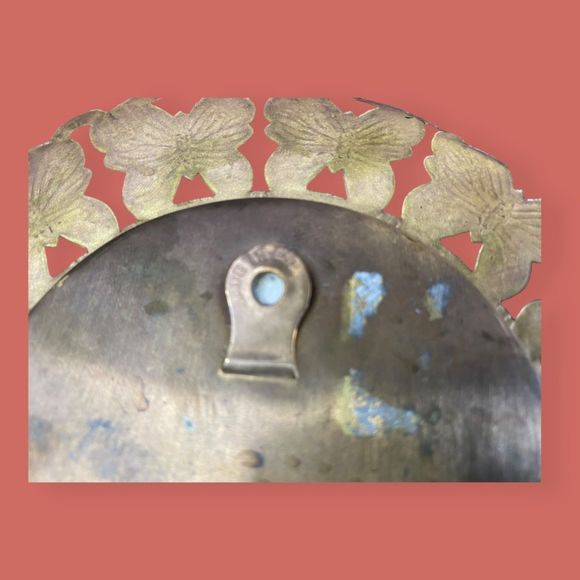 🦋 BRASS BUTTERLY FRAME FOIL COTTAGE MADE IN ENGLAND VINTAGE 6" - Picture 4 of 4